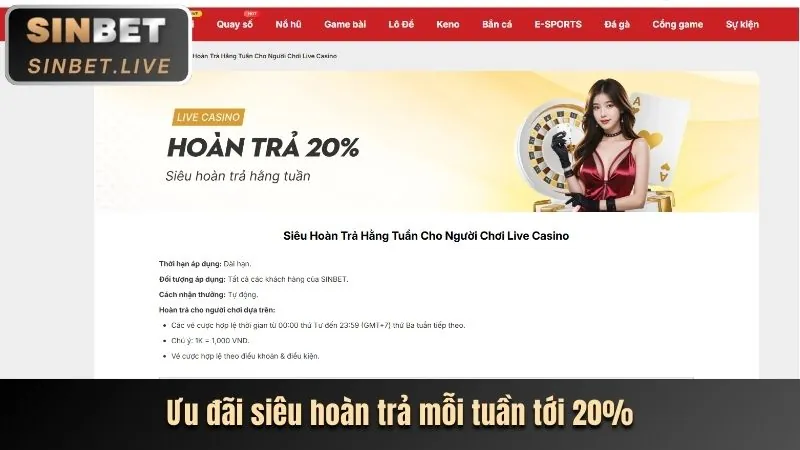 Ưu đãi hoàn trả hàng tuần mb 66